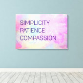 シンプル忍耐強い思感動的いやり キャンバスプリント (インサイチュ (ウッドフロア))