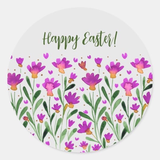 シンプル忘れ私ではなく花イースターステッカー ラウンドシール (正面)