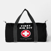 シンプル応急赤十字医療黒旅行 ダッフルバッグ (正面)