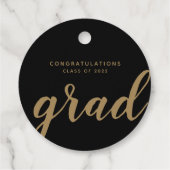 シンプル応援のグラッドブラック金ゴールドメッセージカード フェイバータグ (裏面)