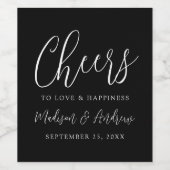 シンプル応援を愛にスクリプ結婚ト ワインラベル (シングルラベル)