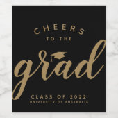 シンプル応援ズトゥーグラッドブラック金ゴールド ワインラベル (シングルラベル)