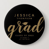 シンプル応援ズトゥーグラッドブラック金ゴールド 缶バッジ (正面)