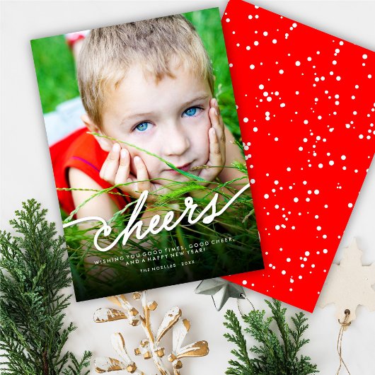 シンプル応援書道台本の写モダン真 シーズンカード