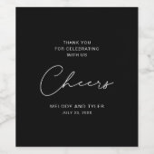 シンプル応援白黒のラベル結婚セット ワインラベル (シングルラベル)