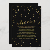 シンプル応援紙吹雪クリスマスパーティの招待状 招待状 (正面/裏面)