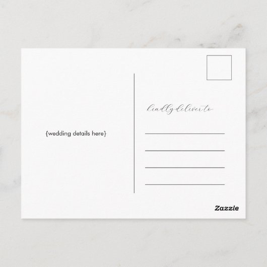 シンプル応答スクリプ結婚トの応答RSVPカード ポストカード (裏面)