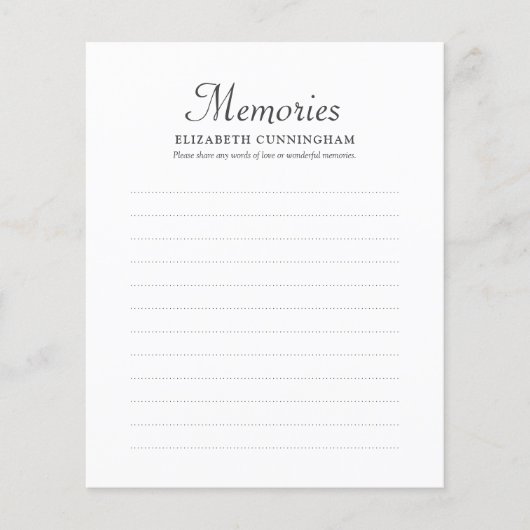 シンプル思い出の写真の葬儀の出席カード