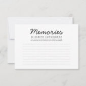 シンプル思い出モダンメモリアル返信 出欠カード (裏面)