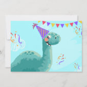 シンプル恐竜誕生日パーティーの招待状 招待状 (裏面)