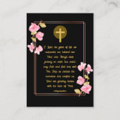 シンプル悔やみや弔慰エレガントメモリアルブラック祈りの言葉カード 名刺 (裏面)