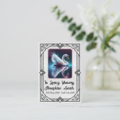 シンプル悔やみや弔慰エレガントメモリアルホワイト祈りの言葉カード 名刺 (スタンド正面)