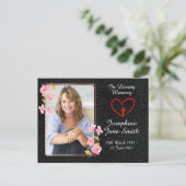 シンプル悔やみや弔慰エレガント記念写真祈りの言葉カード ポストカード (スタンド正面)