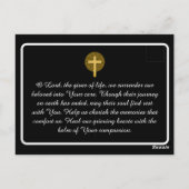 シンプル悔やみや弔慰エレガント記念写真祈りの言葉カード ポストカード (裏面)