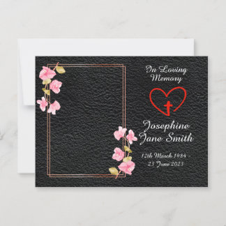 シンプル悔やみや弔慰エレガント記念写真祈りの言葉カード ポストカード