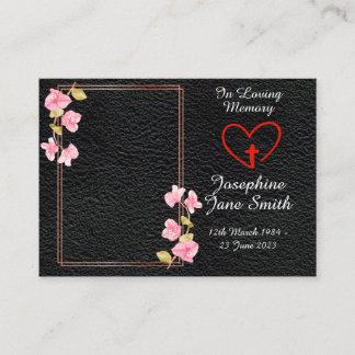 シンプル悔やみや弔慰エレガント記念写真祈りの言葉カード 名刺