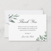 シンプル悔やみや弔慰サンキューカード付き葬式葉 サンキューカード (正面)