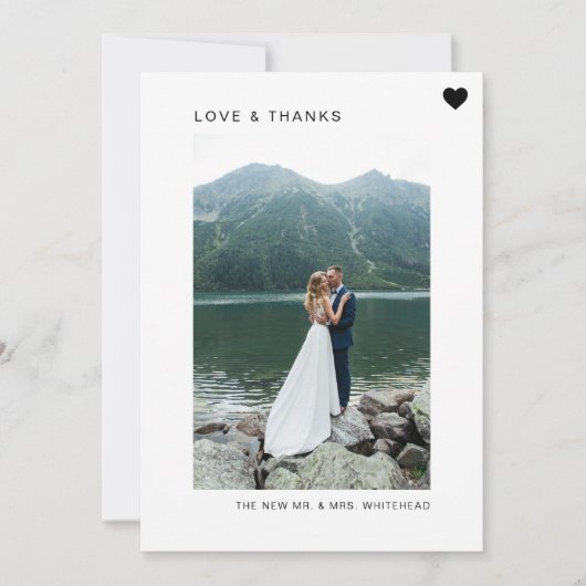 シンプル愛と写感謝してい真白 サンキューカード (正面)