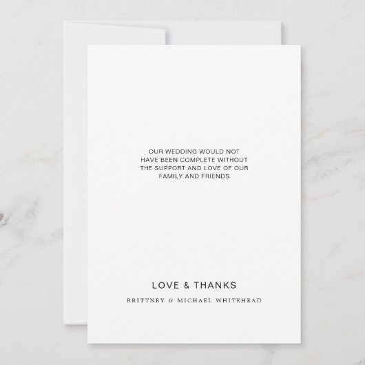 シンプル愛と写感謝してい真白 サンキューカード (裏面)