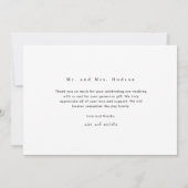 シンプル愛と感謝していの結婚写真 サンキューカード (裏面)