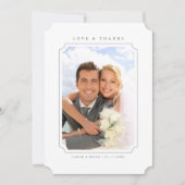 シンプル愛と感謝していの結婚2枚の写真 サンキューカード (正面)