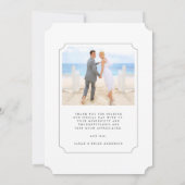 シンプル愛と感謝していの結婚2枚の写真 サンキューカード (裏面)