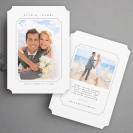 シンプル愛と感謝していの結婚2枚の写真 サンキューカード