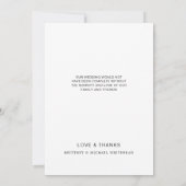 シンプル愛と感謝していハート写真海軍 サンキューカード (裏面)