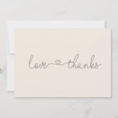 シンプル愛と感謝していハート サンキューカード (正面)