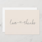 シンプル愛と感謝していハート サンキューカード (正面/裏面)