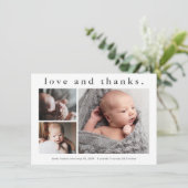 シンプル愛と感謝していベビー発表ありがとう サンキューカード (スタンド正面)