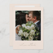 シンプル愛の感謝してい写真に結婚感謝 サンキューカード (正面/裏面)