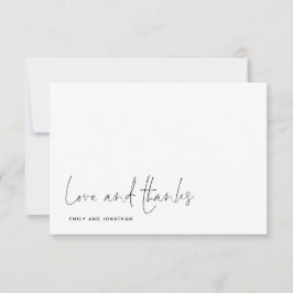 シンプル愛の感謝していScript Photo's 結婚 Thank You ノートカード