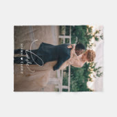 シンプル愛の編集可能カラーブランケパーソナライズされたット フリースブランケット (正面(横))