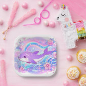 シンプル愛らしいドルフィンベビーシャワー ペーパープレート (パーティー)