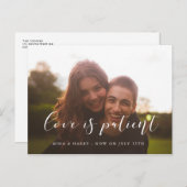 シンプル愛エレガントと愛は患者の結婚更新 ポストカード (正面/裏面)