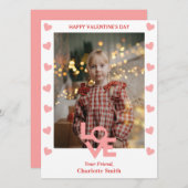 シンプル愛エレガント写真教室バレンタイン シーズンカード (正面/裏面)