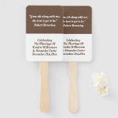 シンプル愛感動的引用文結婚の結婚 ハンドファン (正面&裏面)