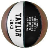 シンプル感動的白黒MVPコーチ名 バスケットボール (縦)