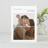 シンプル感謝していモダン結婚写真 サンキューカード (スタンド正面)