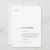 シンプル感謝していモダン結婚写真 サンキューカード (裏面)