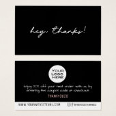 シンプル感謝していロゴの顧客割引挿入 (正面&裏面)