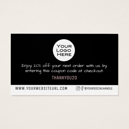 シンプル感謝していロゴの顧客割引挿入 (裏面)