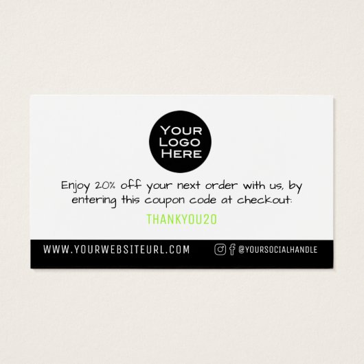 シンプル感謝していロゴの顧客割引挿入 (裏面)