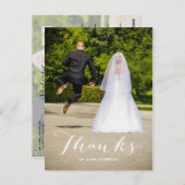 シンプル感謝してい写真結婚の感謝はがき ポストカード (正面/裏面)