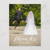 シンプル感謝してい写真結婚の感謝はがき ポストカード (正面)