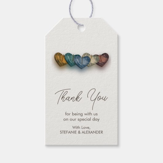 シンプル感謝してい結婚ScriptモダンS Thank You ギフトタグ (正面)