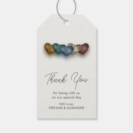 シンプル感謝してい結婚ScriptモダンS Thank You ギフトタグ (裏面)