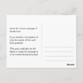 シンプル感謝してい葉書 ポストカード (裏面)