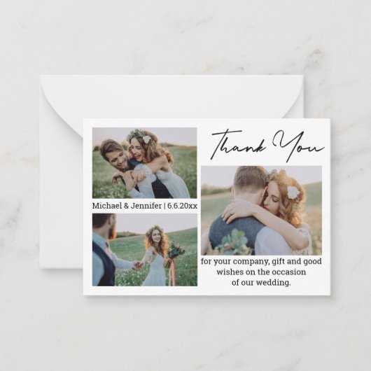 シンプル感謝してい3結婚枚 ノートカード (正面)